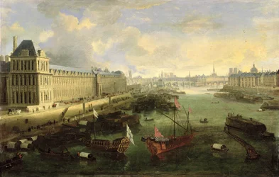 Die Seine mit dem Pont Neuf, dem Louvre und dem College Mazarin, c.1675